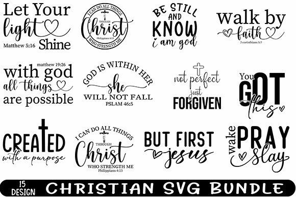 Christian SVG Bundle: Graphics for Crafts and Branding