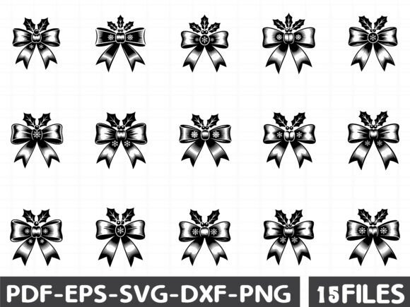 Christmas Coquette Bow Graphics for Editorial and Web Design