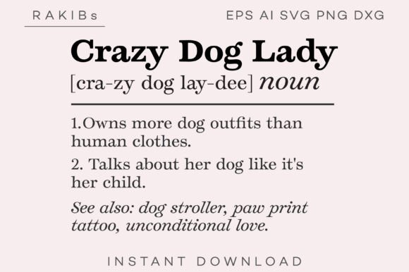 Crazy Dog Lady SVG PNG for Crafters