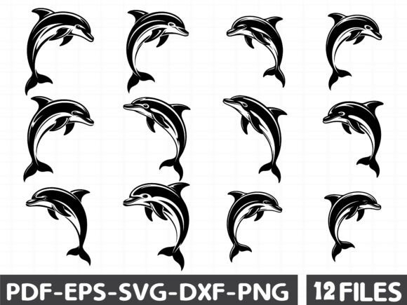 Dolphin Silhouette Vector Graphics
