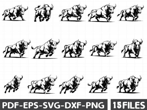 Fighting Bull Silhouette SVG Graphics