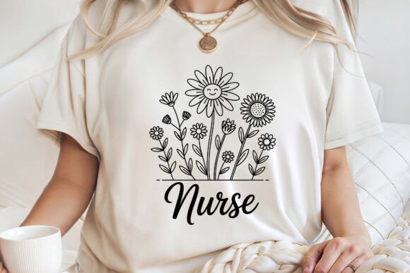 Flower Nurse Shirt SVG: A Graphic Design Asset for T-Shirt Designs