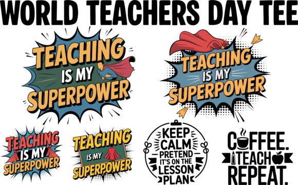Heart Pencil Teacher T-Shirt Bundle Graphics for Branding and Marketing