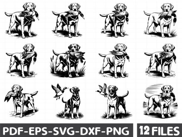 Hunting Dog with Duck Graphics for Crafters