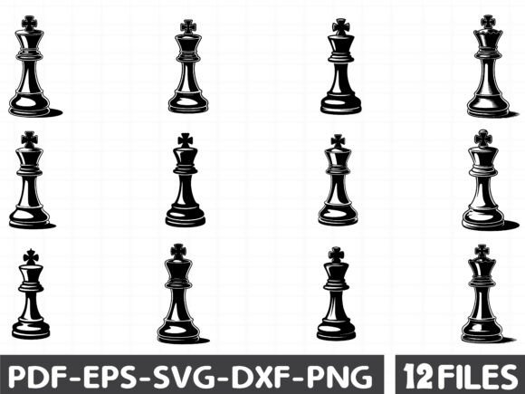 King Chess Piece Silhouette SVG for Crafters