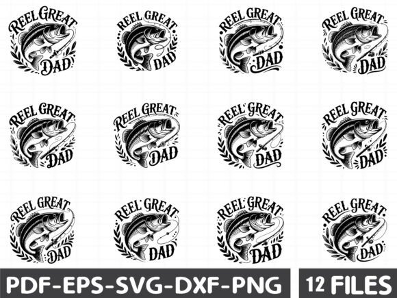 Retro Reel Great Dad SVG Fishing Dad SVG Graphics