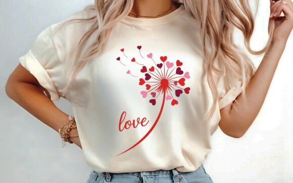 Valentine Dandelion Sublimation PNG Graphics for T-Shirt Designs