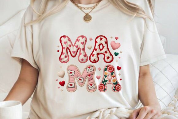 Valentines Day Yarn MAMA Love Shirt Graphics for T-Shirt Designs